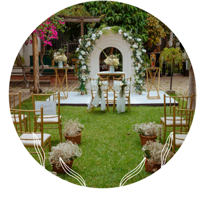 Lugar decorado de la boda